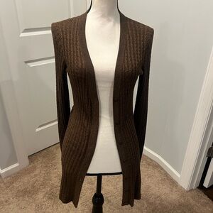 L’AGENCE Ribbed Knit Longline Cardigan – Brown – XS – NWOT